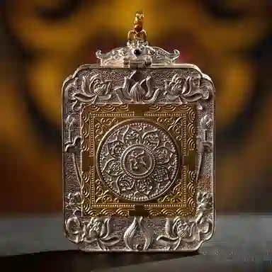 玉临门 国风民族风藏式复古平安顺利纳福扎基拉姆唐卡热贡手绘 合金 项坠 男女同款情侣款 送 男 女朋友 七 夕礼 物 礼盒包装