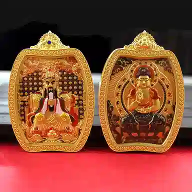 玉临门 国潮唐卡佛牌吊坠本命佛 合金 项链 男女同款情侣款