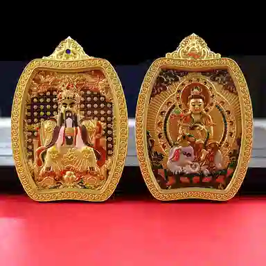 玉临门 国潮唐卡佛牌吊坠本命佛 合金 项链 男女同款情侣款