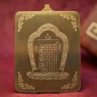 玉临门 国潮民族风复古宝藏财宝天王唐卡热贡手绘 合金 吊坠 男女同款情侣款