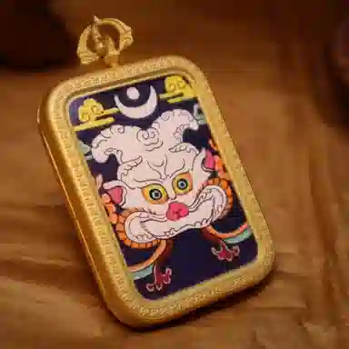 玉临门 国潮转运招财大鹏金翅鸟唐卡热贡手绘 合金 吊坠 男女同款情侣款