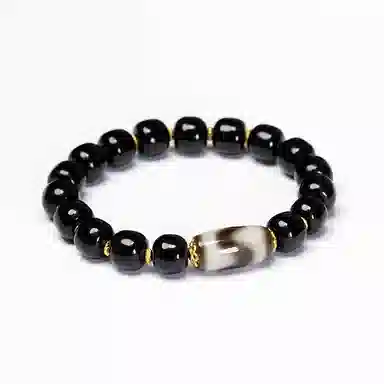 玉临门 【臻藏.文创】聚缘药坑老油珠 招财进宝 达洛珠国潮民族风 玛瑙 玉石手串 通用