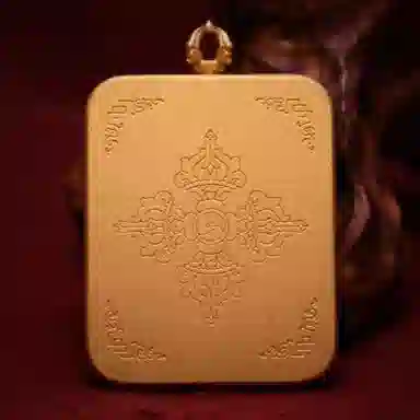 玉临门 国潮吉祥平安扎基拉姆唐卡热贡手绘 合金 吊坠 男女同款情侣款