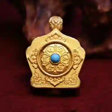 玉临门 新中式转运护身 绿度母唐卡热贡手绘 合金 项坠 男女同款情侣款