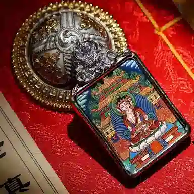 玉临门 国风民族风平安一切顺利八大守护神热工手绘唐卡 合金 吊坠 男女同款情侣款 送 男 女朋友 七 夕礼 物 礼盒包装