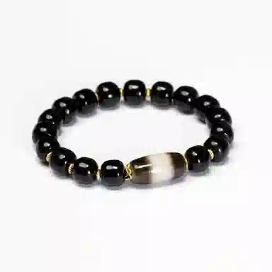 玉临门 【臻藏.文创】聚缘药坑老油珠 招财进宝 达洛珠国潮民族风 玛瑙 玉石手串 通用