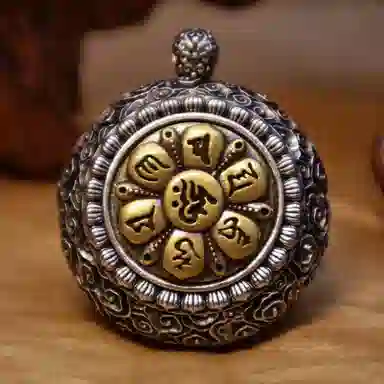 玉临门 国风民族风顺心如意地藏王菩萨圆形唐卡 合金 吊坠 男女同款情侣款