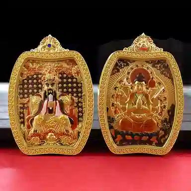 玉临门 国潮唐卡佛牌吊坠本命佛 合金 项链 男女同款情侣款