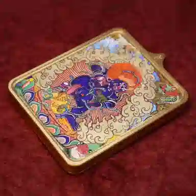 玉临门 国风黑财神唐卡热贡手绘 合金 项坠/吊坠 男女同款情侣款 礼盒