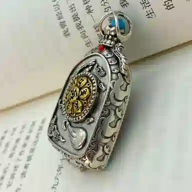 玉临门 国风纳福转运地藏菩萨唐卡热贡手绘 合金 吊坠 男女同款情侣款