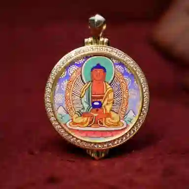 玉临门 国潮招财转运八大守护神唐卡热贡手绘 合金 吊坠 男女同款情侣款 礼盒