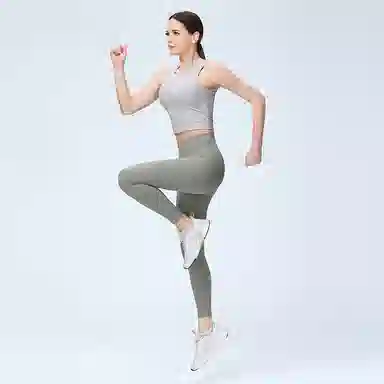 二三二三 纯色简约提臀高腰运动长裤 女款