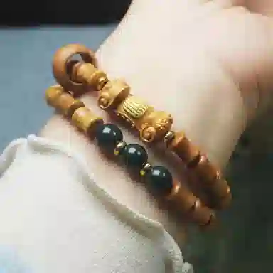 郁馨 藏式吉祥如意本命年转运盘玩串珠手饰 文雅温柔国潮复古民族风 节节高升学业有成#好运 檀木 手串 男女同款情侣款
