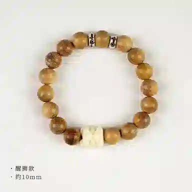 郁馨 单圈盘玩瑞兽醒狮串珠手饰典雅温柔气质中式美学古色古韵 简约本命年转运招财纳福#好运 奶香木 手串 男女同款情侣款