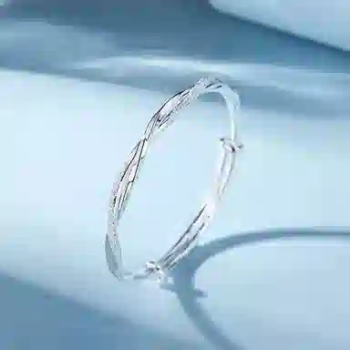郁馨 莫比乌斯系列爱无止境新中式素圈一步一响简约百搭设计感古风旗袍古香 #好运 玻璃猫眼 手镯 男女同款情侣款