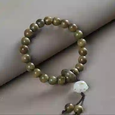 【财神庙已祝*做个富婆】 郁馨 可爱萌趣猫爪文玩单圈佛珠中式美学上岸平安纳福跑环 #好运 绿檀 手串 男女同款情侣款