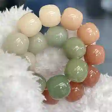 郁馨 抹茶玫瑰招桃花本命年转运珠盘玩手饰精工高品质渐变民族风 前程似锦 #好运 菩提根 手串 男女同款情侣款