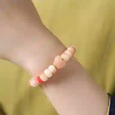 郁馨 桃花灼灼嫩粉单圈梦幻蝶梦萌趣可爱甜美温柔盘玩手饰 小清新绕指柔森系优雅气质高级感#好运 菩提根 手串 男女同款情侣款