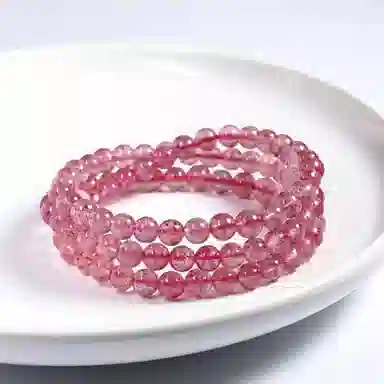 【福气满满】 郁馨 暴富本命年转运新中式嫩粉甜美可爱温柔招桃花 幸福好运 草莓晶 手串 男女同款情侣款