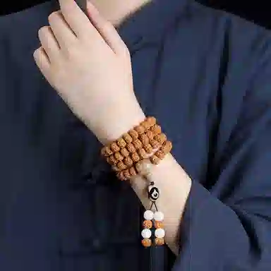 郁馨 多圈盘玩佛珠考研考试上岸双龙纹国潮复古古风旗袍 坚如磐石#好运 金刚菩提 手串 男女同款情侣款