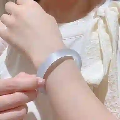 郁馨 文艺小清新中式美学复古简约国潮温柔美人镯一步一响高级感百搭精致古典白月光汉服旗袍#好运 玻璃猫眼 手镯 男女同款情侣款