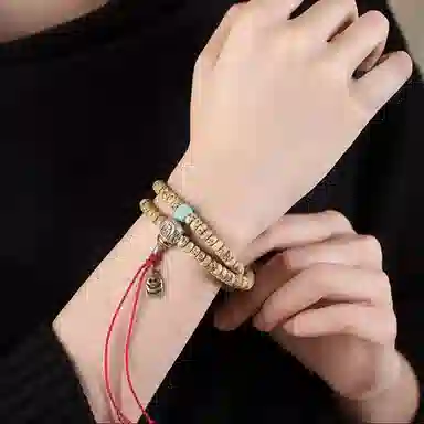 郁馨 新中式双圈扎基拉姆笑脸小丑叠戴盘玩串珠文玩  轻奢高级感小众设计吉祥如意招财#好运 星月菩提 手串 男女同款情侣款