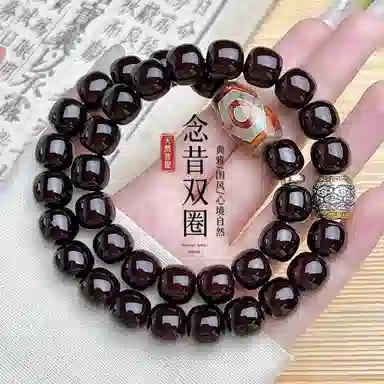 郁馨 吉祥如意溏心老料藏式天珠本命年转运三眼纳福祥云小众设计感 休闲解压盘玩 #好运 菩提根 手串 男女同款情侣款
