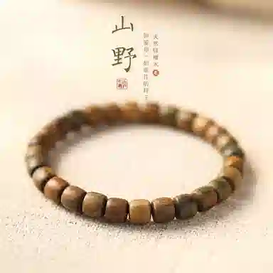 郁馨 单圈桶珠素串简约禅意温柔森系学院风 中式美学盘玩佛珠小清新文艺 招财纳福#好运 绿檀 手串 男女同款情侣款