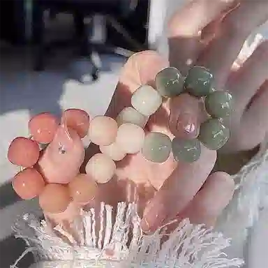 郁馨 抹茶玫瑰招桃花本命年转运珠盘玩手饰精工高品质渐变民族风 前程似锦 #好运 菩提根 手串 男女同款情侣款