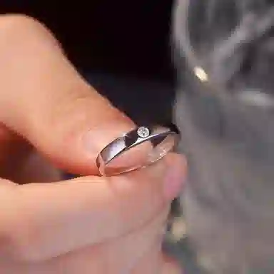 郁馨 新中式爆闪莫桑钻六芒星心动信号璀璨星河甜蜜约会告白 高级感轻奢浪漫简约开口可调节对戒#好运 檀木 戒指 男女同款情侣款