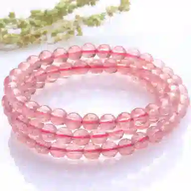 【福气满满】 郁馨 暴富本命年转运新中式嫩粉甜美可爱温柔招桃花 幸福好运 草莓晶 手串 男女同款情侣款