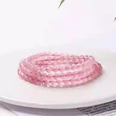 【福气满满】 郁馨 暴富本命年转运新中式嫩粉甜美可爱温柔招桃花 幸福好运 草莓晶 手串 男女同款情侣款