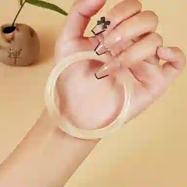 郁馨 莫比乌斯系列爱无止境新中式素圈一步一响简约百搭设计感古风旗袍古香 #好运 玻璃猫眼 手镯 男女同款情侣款
