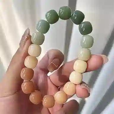 郁馨 抹茶玫瑰招桃花本命年转运珠盘玩手饰精工高品质渐变民族风 前程似锦 #好运 菩提根 手串 男女同款情侣款