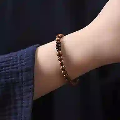 郁馨 中式美学古色古韵单圈素雅盘玩佛珠手饰文玩 国潮文艺温柔宫廷风小众森系 时来运转#好运 檀木 木作手串 男女同款情侣款