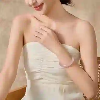 郁馨 蜜桃甜心温柔素雅美人条叠戴高级感轻奢 冰感莹润清透中式美学精致简约清冷感恋爱磁场甜蜜约会#好运 琉璃 手镯 女款