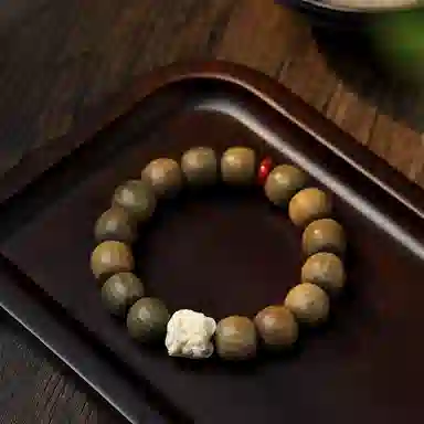 郁馨 过手留香大颗粒盘玩佛珠简约复古民族风鸿运当头醒狮瑞兽招财纳福静心手捻 招财进宝#好运 绿檀 手串 男女同款情侣款