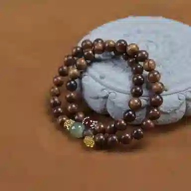 郁馨 莲花佑福喜事莲莲双圈叠戴简约民族风 本命年转运佛珠招财纳福小众设计盘串 学业有成#好运 花梨木 手串 男女同款情侣款