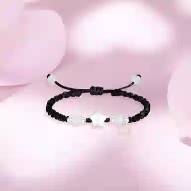【可爱萌趣招财福猫】 郁馨 少女星球气质甜美可调节可爱温柔立体星星小众设计高级编织绳手饰 浪漫告白#好运 琉璃 手绳 男女同款情侣款
