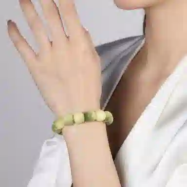 郁馨 六字箴言雕刻小清新单圈绕指柔小青柠文玩 #好运 菩提根 手串 男女同款情侣款