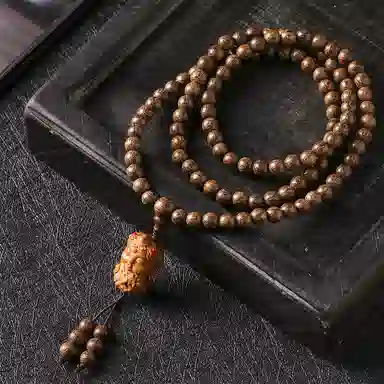 郁馨 新中式文玩佛珠手饰多圈叠戴盘玩念珠手饰转运 考研考试上岸 鸿运当头#好运 金丝檀木 手串 男女同款情侣款