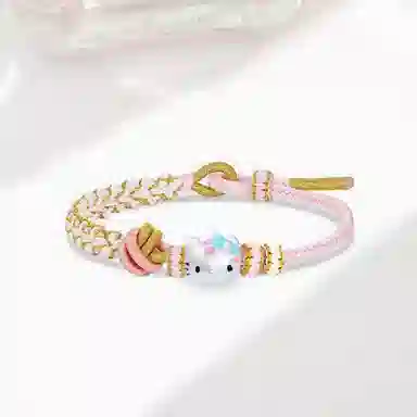 【999纯银*纳福小猫】 郁馨 可爱俏皮温柔少女感手工编织轻奢氛围感 素雅单圈百搭通勤日常可调节显白小众#好运 足银 手绳 女款
