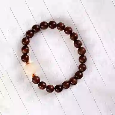 郁馨 中式美学棱形顶珠盘玩手饰禅意简约高级感 转运招财纳福古典 步步高升#好运 金丝檀木 手串 男女同款情侣款