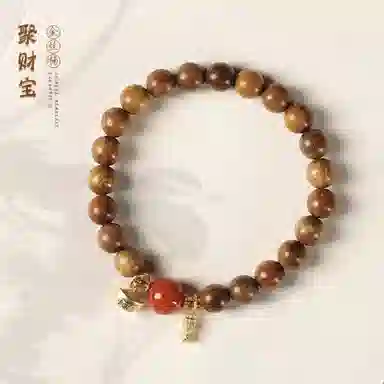 郁馨 貔貅吞金兽聚宝盆八方来财飞黄腾达本命年转运 单圈简约禅意叠戴森系温柔民族风#好运 楠木 手串 男女同款情侣款