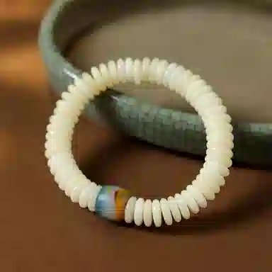 郁馨 中式美学药片珠国风复古七彩斑灵珠隔片珠简约小众设计高级感 福气满满本命年转运#好运 菩提根 手串 男女同款情侣款