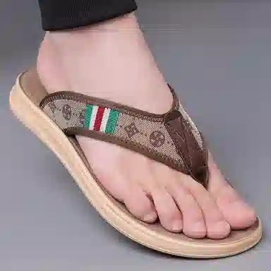 绅诺 绅诺经典 潮流百搭 休闲户外 防滑防磨静音人字拖鞋 男款 卡其