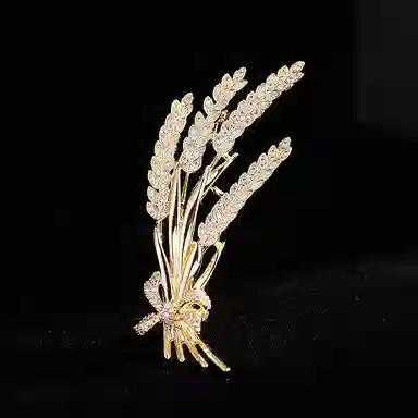 山一丸 韩国时尚个性麦穗西装胸花简约外套开衫大别针配饰领针 铜 胸针 女款