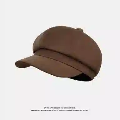 山一丸 英伦八角帽纯色显脸小文艺画家帽报童帽 涤纶 贝雷帽 女款