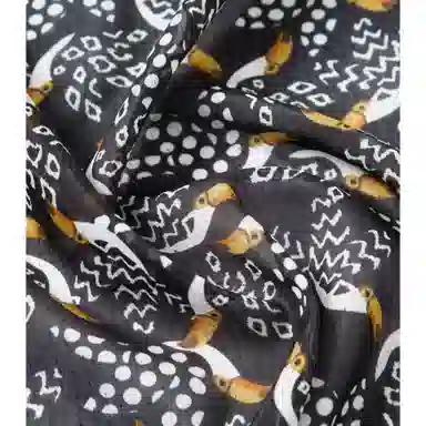 山一丸 春夏灰绿色清新有机棉中方时尚巾  丝巾 女款