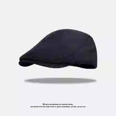 山一丸 韩系光板牛仔秋冬季街头复气质报童帽子正反戴前进帽 涤纶 贝雷帽 女款